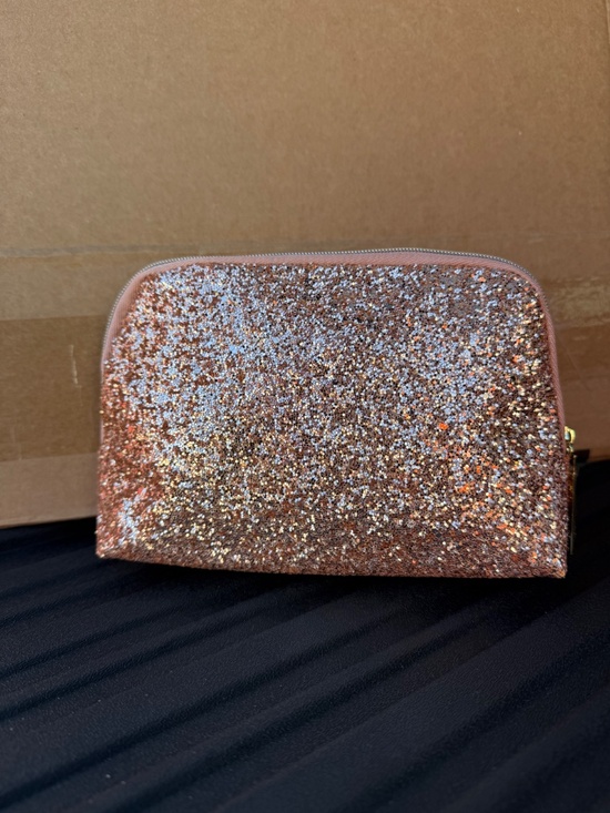 Lancome Handbags - Lancome Rose Gold Glitter Cosmetic Pouch